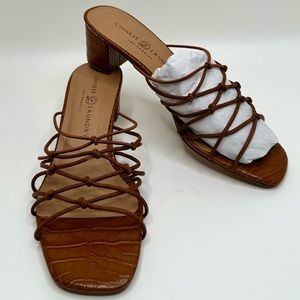 Chinese Laundry Brown Crocodile Heeled Sandals NEW